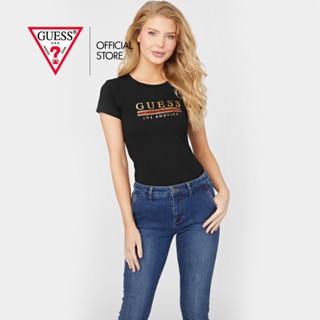 GUESS เสื้อยืดผู้หญิง รุ่น QBRI12K9TJ1 สีดำ