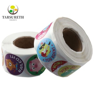 Tarsureth สติกเกอร์ฉลาก ลายสัตว์น่ารัก ทรงกลม 1 นิ้ว 1000 ชิ้น