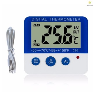 Aoresac Digital Fridge Thermometer Alarm Max Min Temperature Easy Read LCD Display Refrigerator Freezer Thermometer Indoor Outdoor