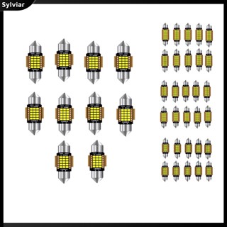 [sylviar] หลอดไฟ LED 900lm สว่างมาก สําหรับติดป้ายทะเบียนรถยนต์ 10 ชิ้น