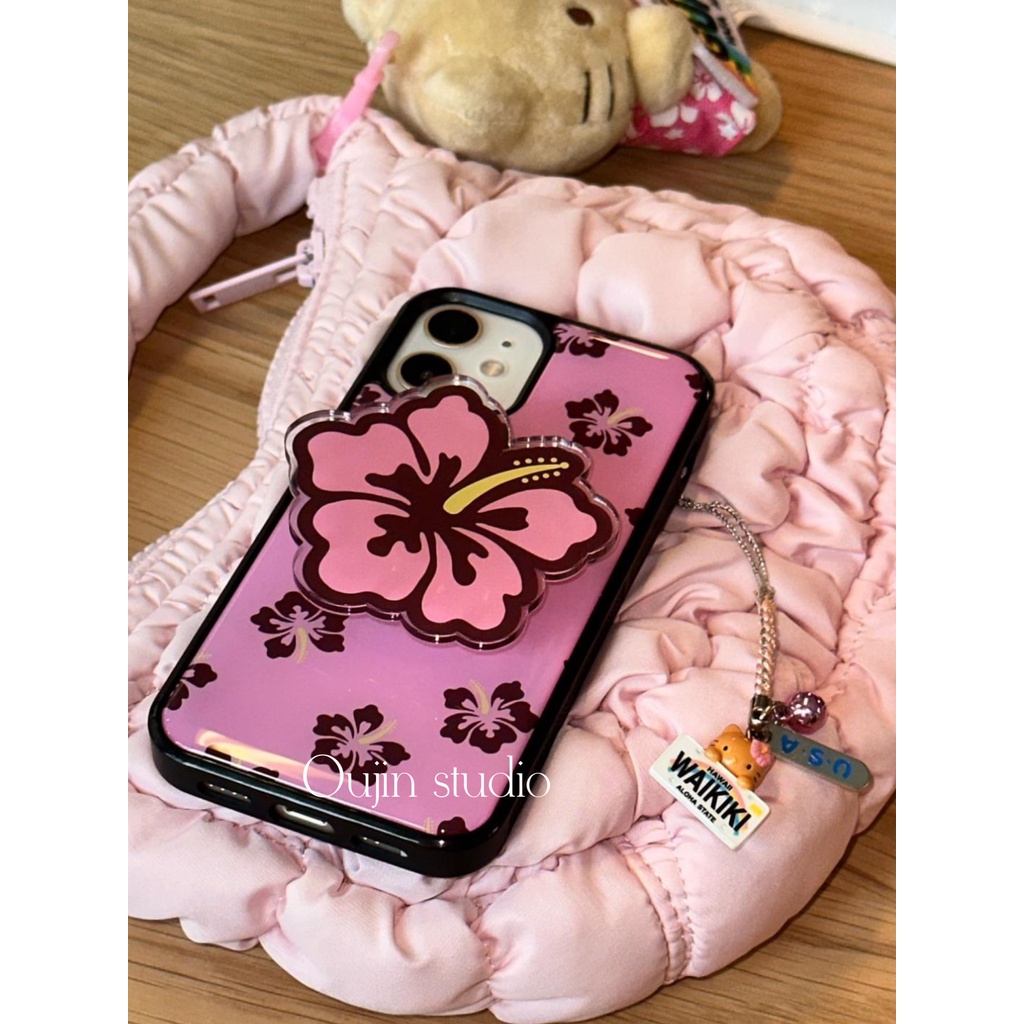 เกาหลีinsหวานroseสีชมพูfour-leaf Cloverที่ไม่ซ้ํากันเหมาะสําหรับ16/15pro/13pro/14promax/12/11เคสโทรศัพท์ป้องกันกรณี