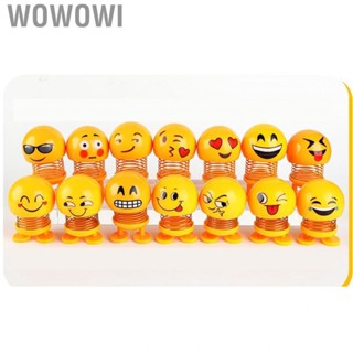 Wowowi Spring Bobble Head Toy Cute Face Car Emotion Doll Interior Decoration for Dashboard