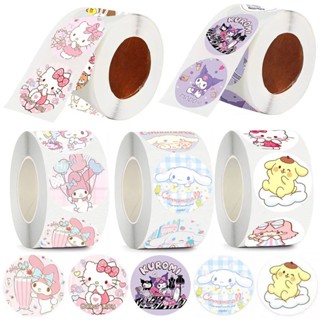 SANRIO สติกเกอร์ฉลากซีล ลายการ์ตูน Hello Kitty Kuromi My Melody สําหรับตกแต่ง 500 ชิ้น