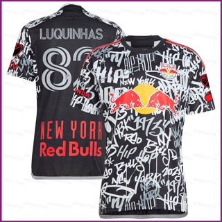 Yx 2023-2024 เสื้อยืดลําลอง แขนสั้น พิมพ์ลาย New York Red Bulls Jersey Luquinhas พลัสไซซ์