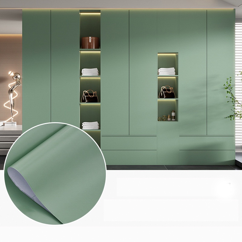 สติกเกอร์วอลล์เปเปอร์ กันน้ํา เปลี่ยนสีได้ มีกาวในตัว 60 ซม. X1 ม. สําหรับติดตกแต่งตู้เสื้อผ้า ประตู เฟอร์นิเจอร์ - รูปที่ 4