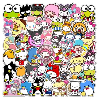 50 การ์ตูนน่ารัก Sanrio สติกเกอร์กราฟฟิตี โน้ตบุ๊ก ถ้วยน้ํา กระเป๋าเดินทาง เคสโทรศัพท์มือถือ สติกเกอร์กันน้ํา กีตาร์