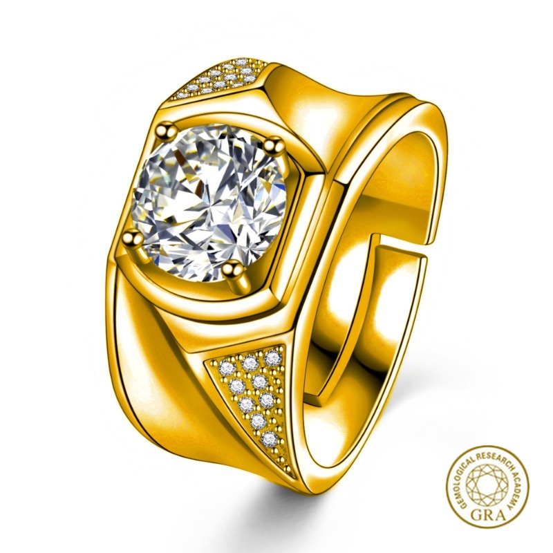 Moissanite Diamond Empyre แหวนมรกตสำหรับผู้ชายที่แสดงบุคลิกภาพ