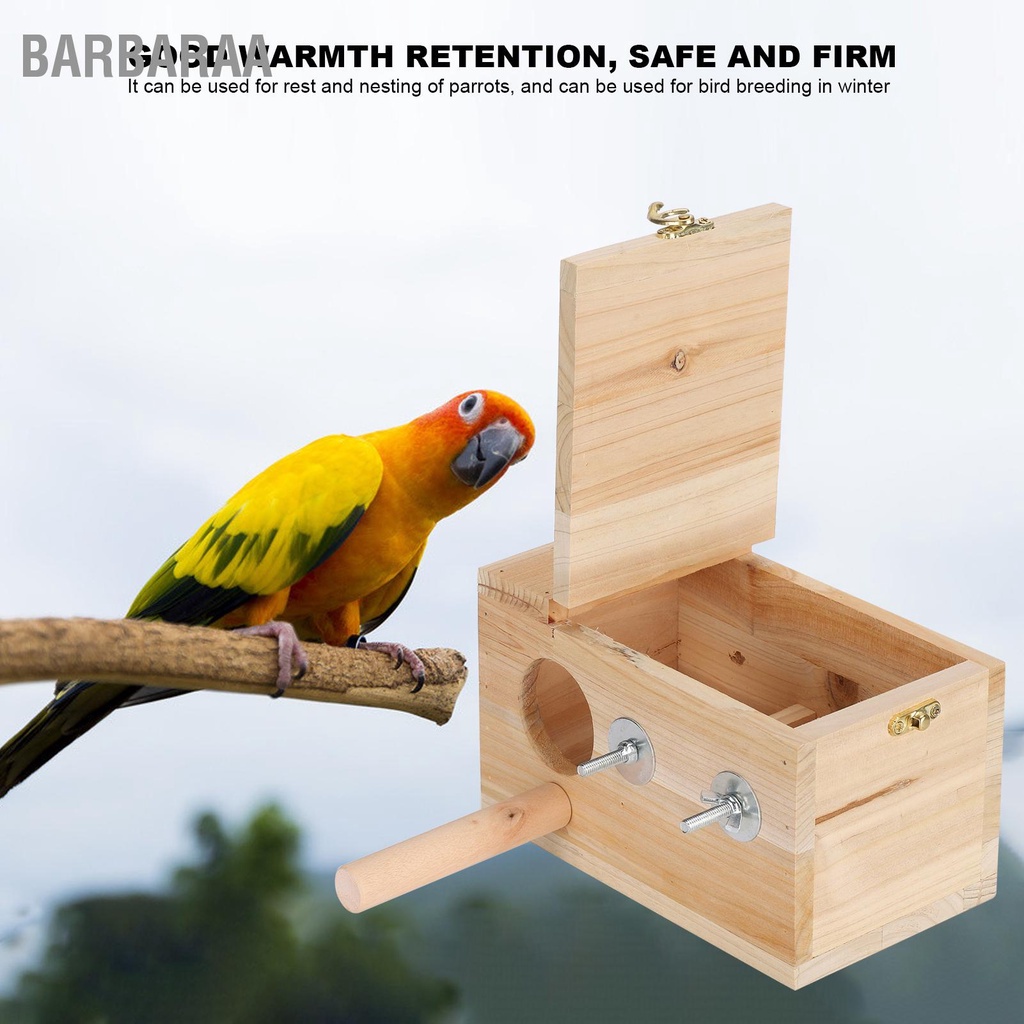 Barbaraa กล่องเพาะพันธุ์นก กล่องทำรังไม้ House Warm Incubator Cage Pet Supplies