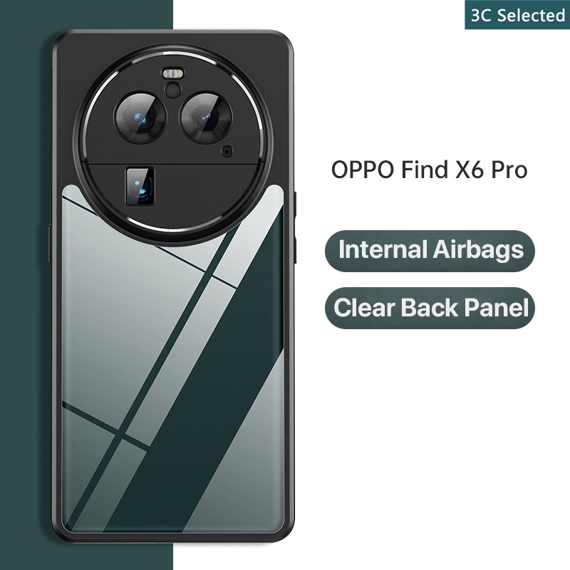 ถุงลมนิรภัยในตัว เคส OPPO Find X6Pro X6 Case แผงด้านหลังโปร่งใสสูง กันกระแทก ปกป้องกล้อง ปกป้องหน้าจอ ฮาร์ด PC กรอบ TPU นุ่ม oppo find x6 pro 4g 5g