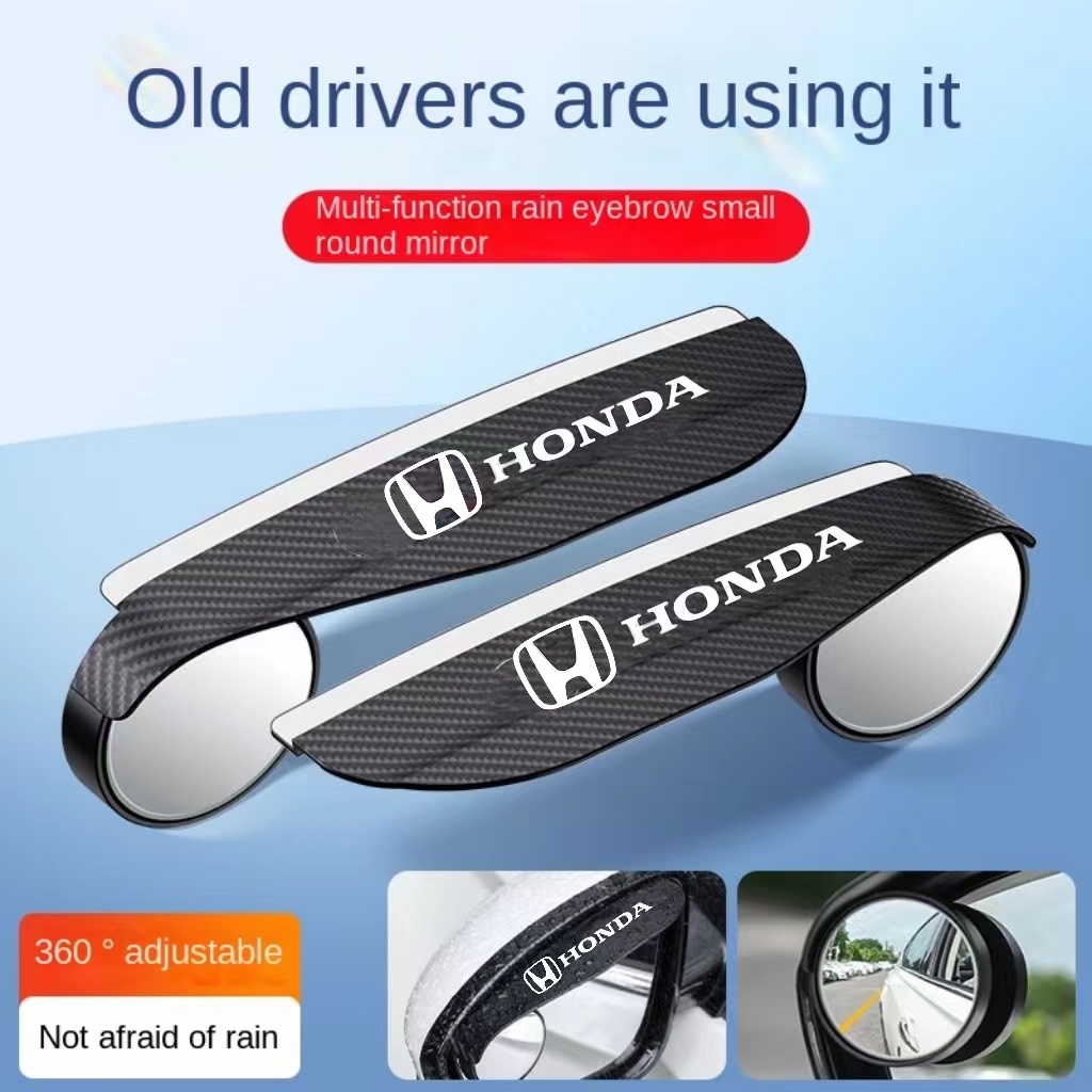 กระจกมองหลังรถยนต์ คาร์บอนไฟเบอร์ ขนาดเล็ก อุปกรณ์เสริม สําหรับ Honda City Civic Crv Xrv Camry Accord 2 ชิ้น