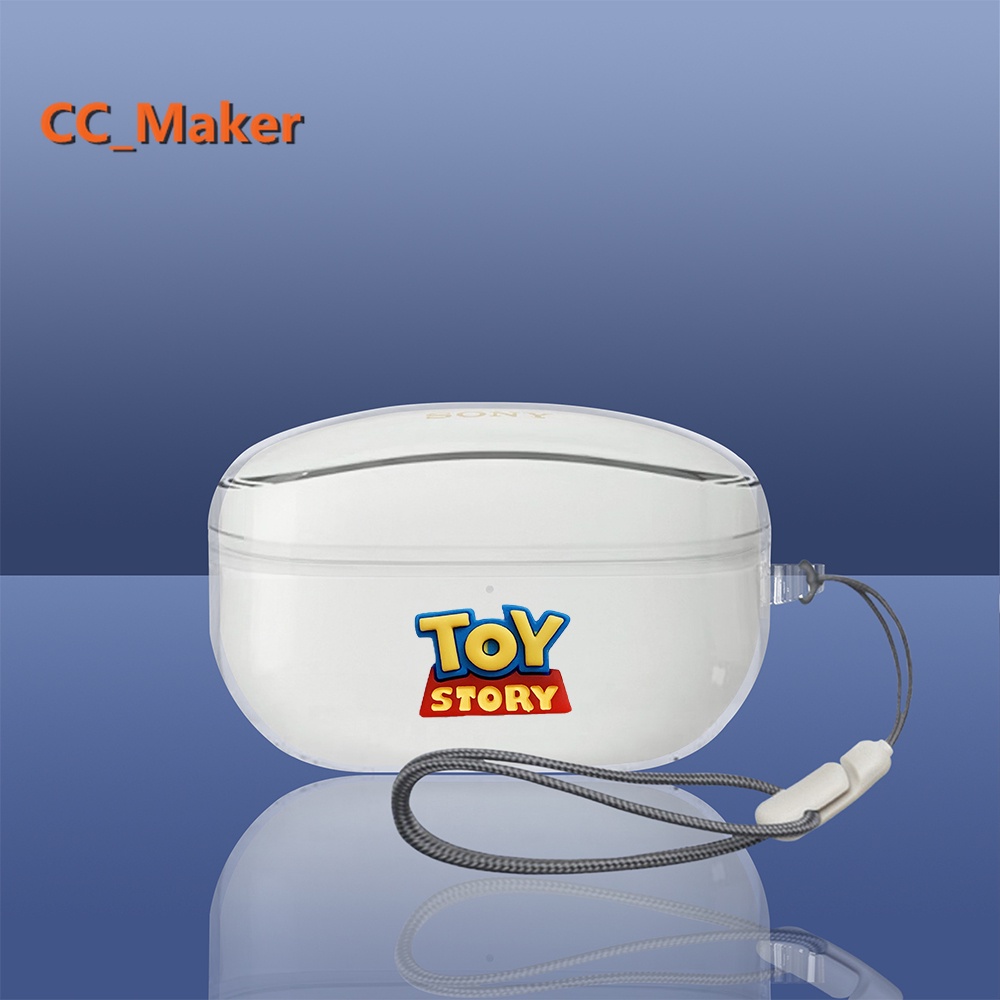 For Sony WF-1000XM5 Case Cute Angel Whale Lanyard Pendant Sony WF-1000XM5 Transparent Soft Case Sony