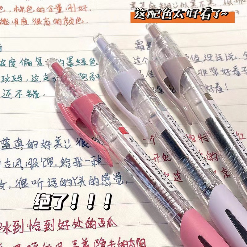 ชุดปากกาหมึกเจล 0.5 มม. แห้งเร็ว หลากสี สไตล์วินเทจ 6 สี สําหรับนักเรียน - รูปที่ 4