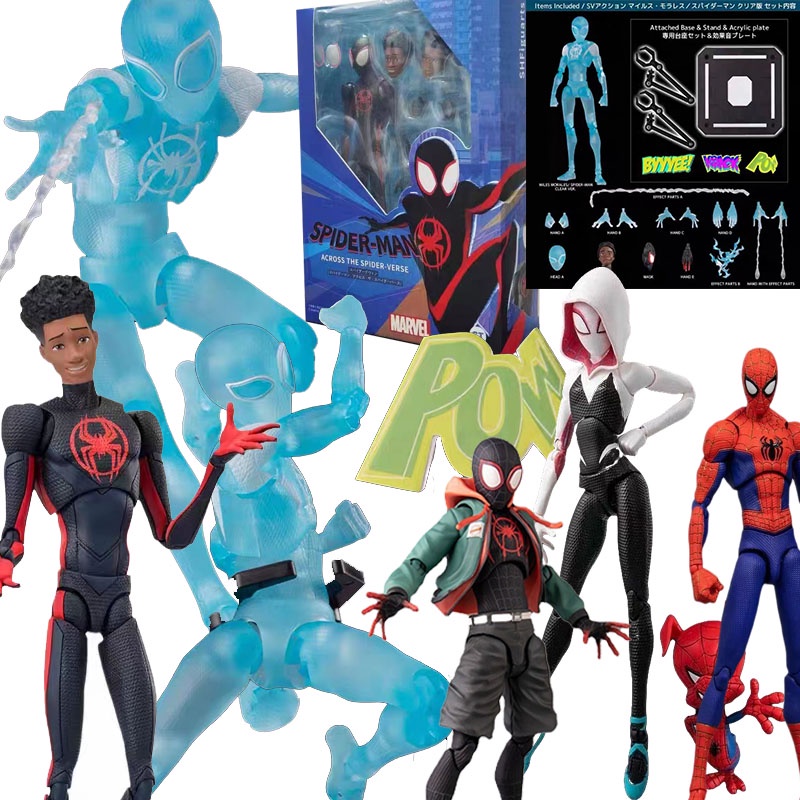 S.h.figuarts Miles Morales Spider-Man สไปเดอร์แมน แบบใส ข้ามแมงมุม สไปเดอร์เวิร์ส สไปเดอร์เกวิน สเตซี่ ปีเตอร์ บี. ฟิกเกอร์ Parker Action Figure SHF Articulado สําหรับตกแต่ง