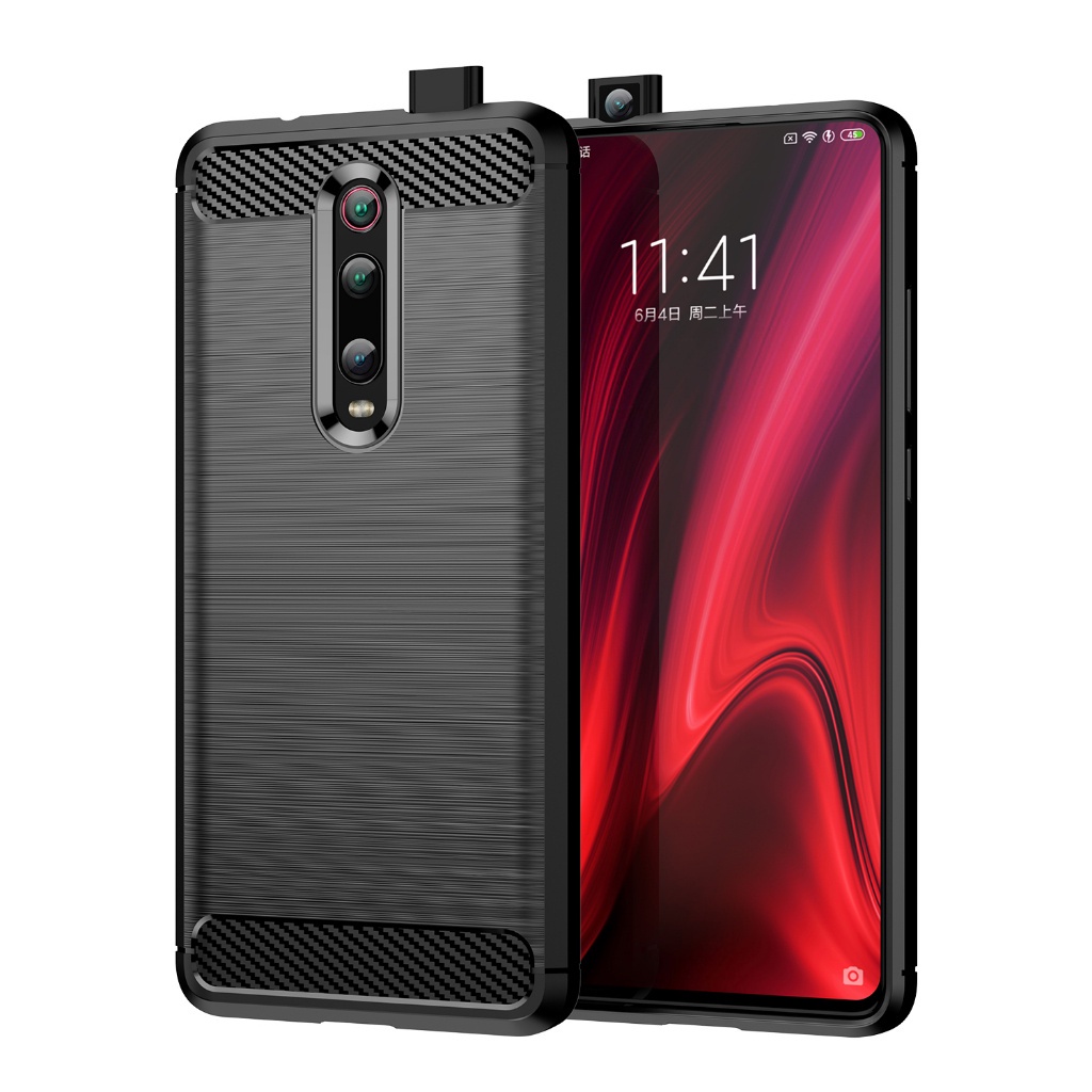 สําหรับ Xiaomi 9T, Xiaomi 9T Pro แปรงคาร ์ บอนไฟเบอร ์ ป ้ องกันกรณี Soft Case, Shock-resistant, Scratch-resistant, ปกป ้ องธุรกิจโทรศัพท ์ กรณี