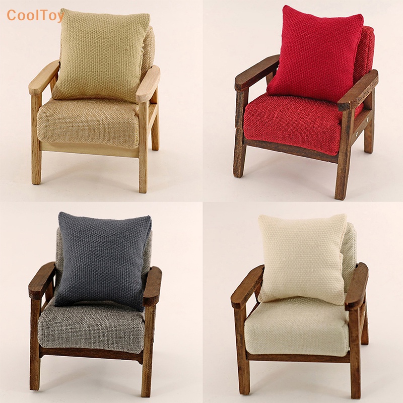 Cooltoy หมอนอิงโซฟา ขนาดเล็ก สําหรับตกแต่งบ้านตุ๊กตา 1/12 2 ชิ้น