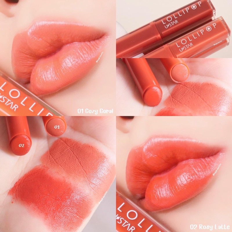 ✅พร้อมส่ง✅ USTAR LOLLIPOP PLUMPING LIP COLOR ( มี 2 เฉดสี )