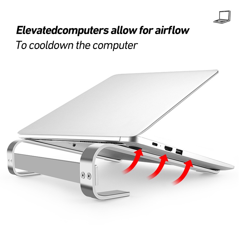 แท่นวาง Notebook Macbook อะลูมิเนียม ที่รองโน๊ตบุ๊ค มียางกันรอย รองรับจอขนาด 10-18 นิ้ว รับน้ำหนักได้ 50KG จัดเก็บง่าย