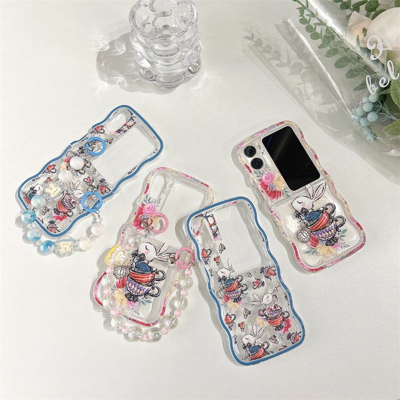 เคสโทรศัพท์มือถือ TPU แบบใส ฝาพับ แต่งลูกไม้ ลายการ์ตูนอนิเมะ สําหรับ OPPO Find N3 Flip เคส OPPO Fin