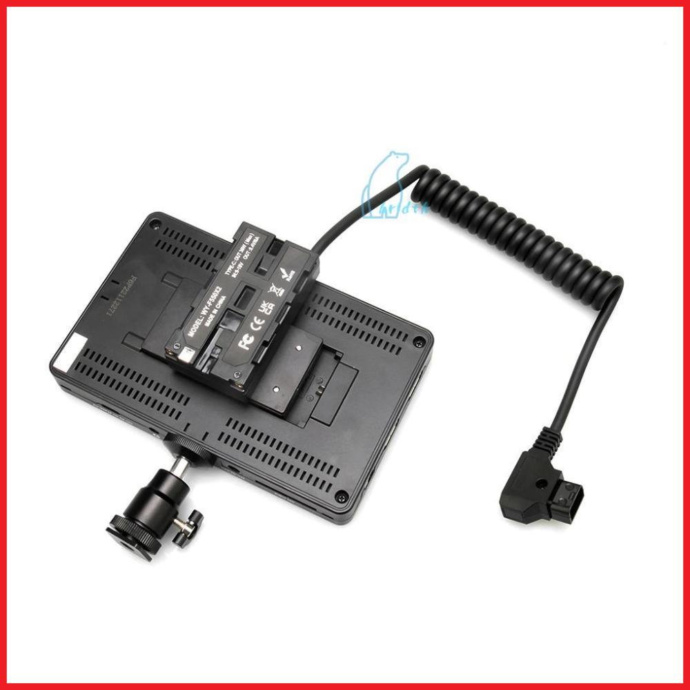 D-tap to Dual-sided NP-F550 สายเคเบิ้ลขดลวดแบตเตอรี่ดัมมี่ DC Coupler อุปกรณ์เสริม สําหรับมอนิเตอร์ ไฟวิดีโอ LED ไมโครโฟน ตัวรับส่งสัญญาณไร้สาย