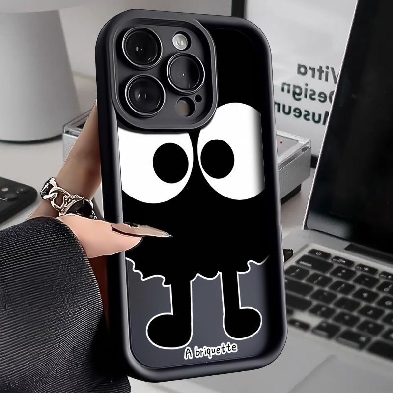 เคสโทรศัพท์มือถือซิลิโคน TPU นิ่ม กันฝุ่น กันกระแทก ลายถ่านหิน สีดํา สําหรับ iPhone 15 14 Plus 13 12 Mini 11 Pro Max X XS XR SE 2020 8 7 6