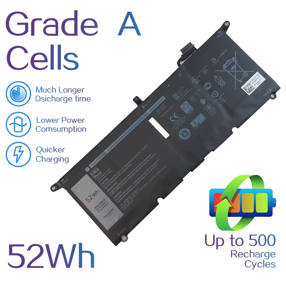 แบตเตอรี่แล็ปท็อป DXGH8 Battery for Dell Inspiron 13 7390 7391 2-in-1 5390 5391 7490 0H754V H754V G8