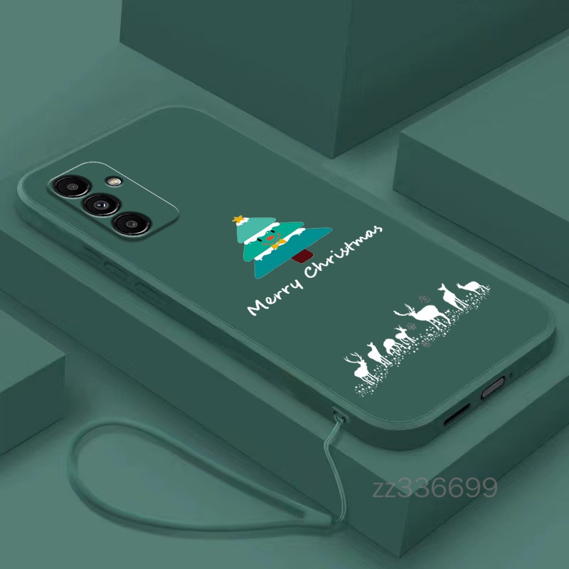 เคสโทรศัพท์มือถือ ซิลิโคน ขอบตรง ลายต้นคริสต์มาส สําหรับ Samsung A15 A15 5G A25 5G