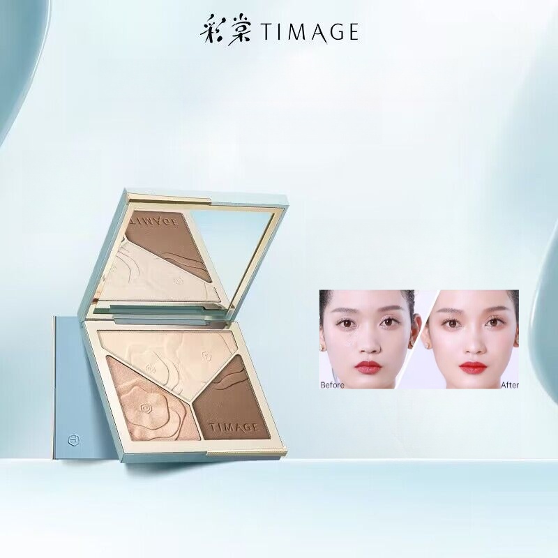 Timage พาเลตต์คอนทัวร์ ไฮไลท์ สามสี เนื้อแมตต์ เพิ่มความกระจ่างใส จมูก ใบหน้า