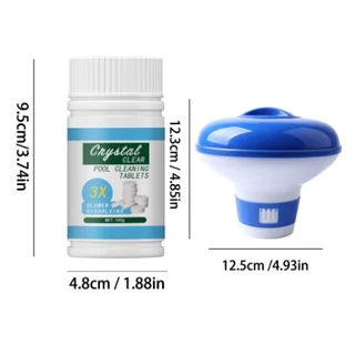 100g คลอรีนเม็ด คลอรีนเม็ดฟู่ คลอรีนเม็ดพร้อมทุ่นลอย สำหรับสระว่ายน้ํา