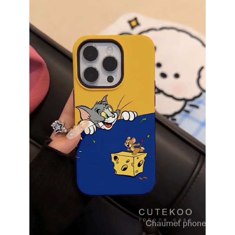 Xiaohongshu Niche เคสโทรศัพท์มือถือแบบแข็ง ลายแมว และหนู สําหรับ Iphone 15Promax 14 13 2 in 1 12