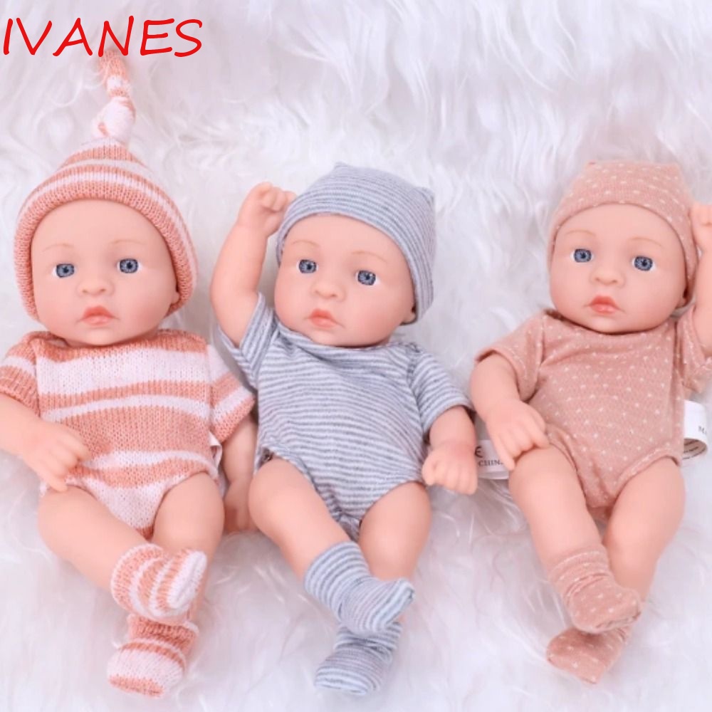 Ivanes ตุ๊กตาเด็กทารกแรกเกิด ซิลิโคนนิ่ม เสมือนจริง ขนาดเล็ก 20 ซม.