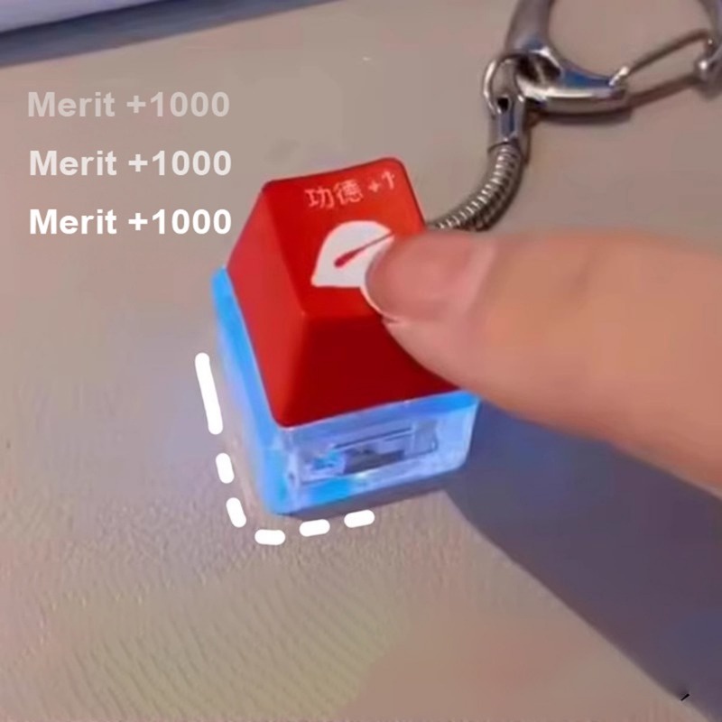 พวงกุญแจ ปุ่มกดคีย์บอร์ด Mechanical มีไฟ LED ของเล่นคลายเครียด สําหรับคอมพิวเตอร์