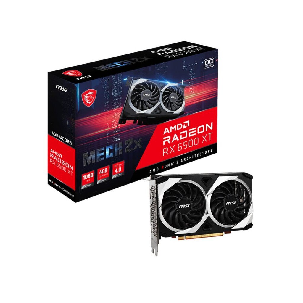 MSI Radeon RX 6500 XT MECH 2X OC 4GB GDDR6 ประกัน Ascenti 2ปี