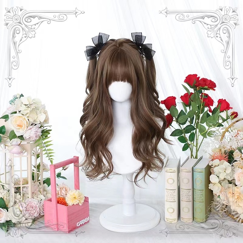 วิกผมหยิกยาว สีส้ม สไตล์เกาหลี พร้อมหน้าม้า ลอนใหญ่ วิกผมสังเคราะห์ธรรมชาติ อุณหภูมิสูง วิกผมไฟเบอร์ สําหรับผู้หญิง ผู้ชาย ปาร์ตี้ - รูปที่ 5