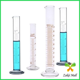 ZM. กระบอกตวง การตวงปริมาตร ชนิดแก้ว ขนาด 5ml 10ml 25ml 50ml 100ml Glass measuring cylinder