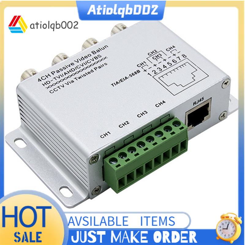 natiolqb0024CH Passive Video Balun สําหรับ TVI CVI AHD กล้องกล้องวงจรปิดผ่าน Twisted คู่ UTP วิดีโอ Balun 4CH Transceiver BNC ถึง UTP RJ45