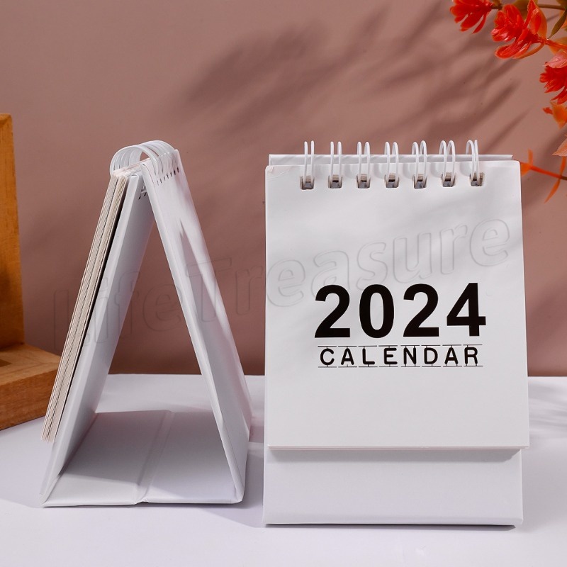 [ Featured ] ปฏิทินตั้งโต๊ะ ขนาดเล็ก แบบพกพา สีขาว 2024 2024 สําหรับนักเรียน สํานักงาน โรงเรียน