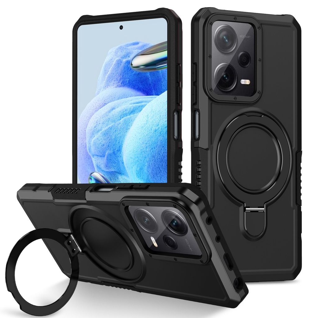 สําหรับ Redmi Note 12 Pro 4G / Note 14 Pro 5G กรณีแหวน Hard PC กลับ Soft TPU Edge ทหาร-เกรด Drop ป้องกันกันกระแทก Slim บางฝาครอบ – โปรปัง