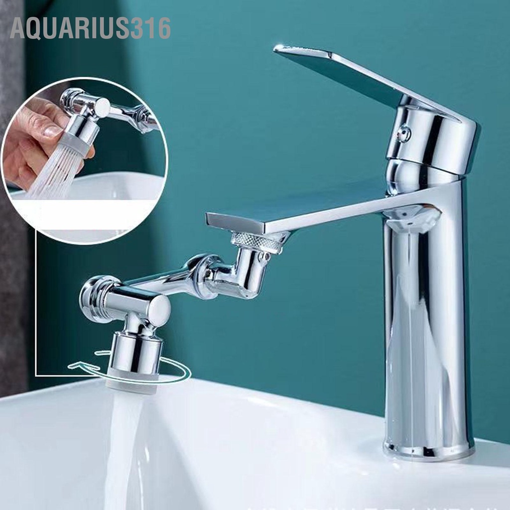 Aquarius316 หมุนก๊อกน้ำ Aerator Extender Splashproof Universal Sink Water 2 โหมด Outlet แขนหุ่นยนต์สำหรับห้องครัวห้องน้ำ