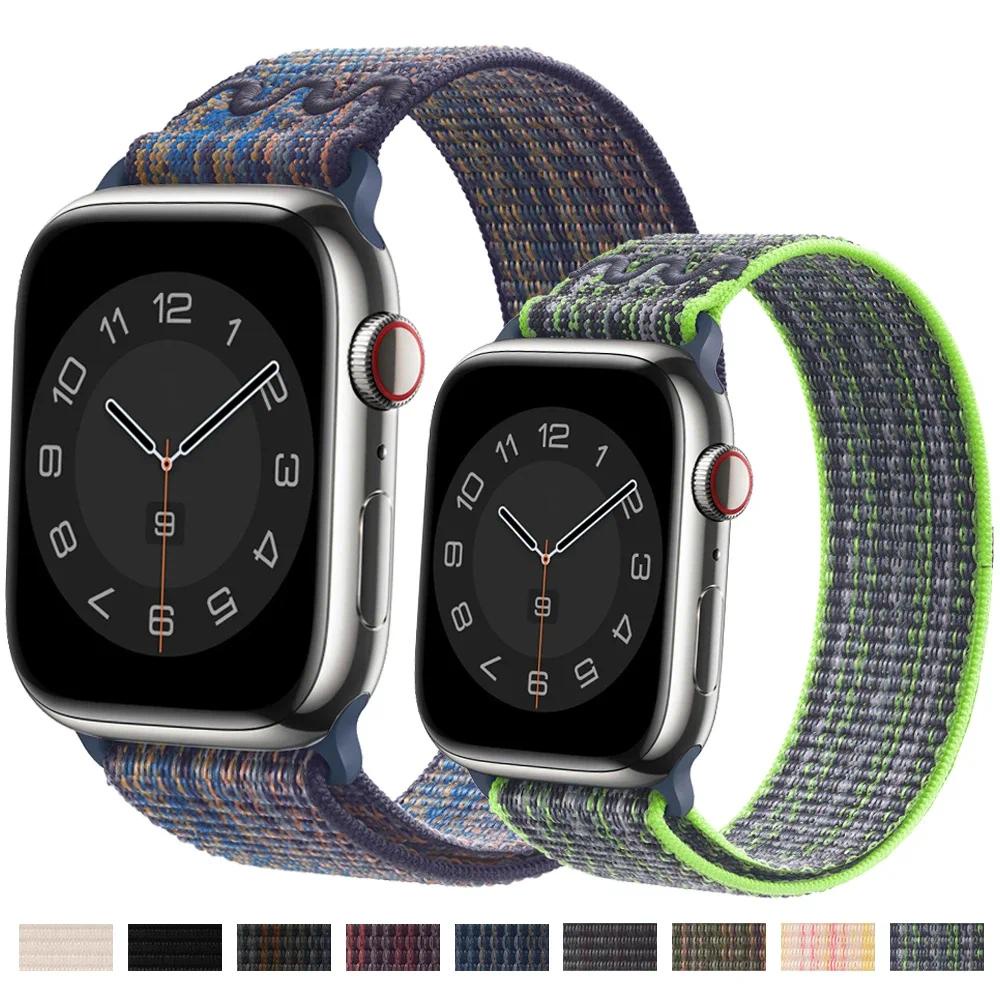 สายนาฬิกาข้อมือไนล่อน แบบนิ่ม สําหรับ Apple Watch Ultra 49/45/44/38/40/41 มม. รองรับ Iwatch S9/8/7/6/SE/5/4