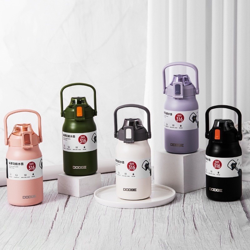 DODGE กระบอกน้ำสแตนเลสเก็บความร้อนเเละเย็น รุ่นหูหิ้ว 900ml 1300ml 1700ml (ของแท้) รูปที่ 3