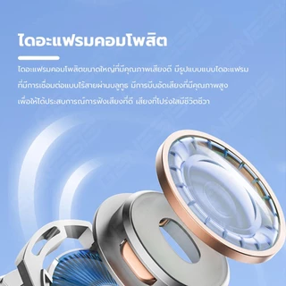 TWS หูฟังบลูทูธไร้สาย Stereo Headset 5.3 หูฟังบลูทูธไร้สาย เชื่อมต่ออัตโนมัติ กล่องชาร์จสีพาสเทลหน้าจอแสดงสถานะแบต