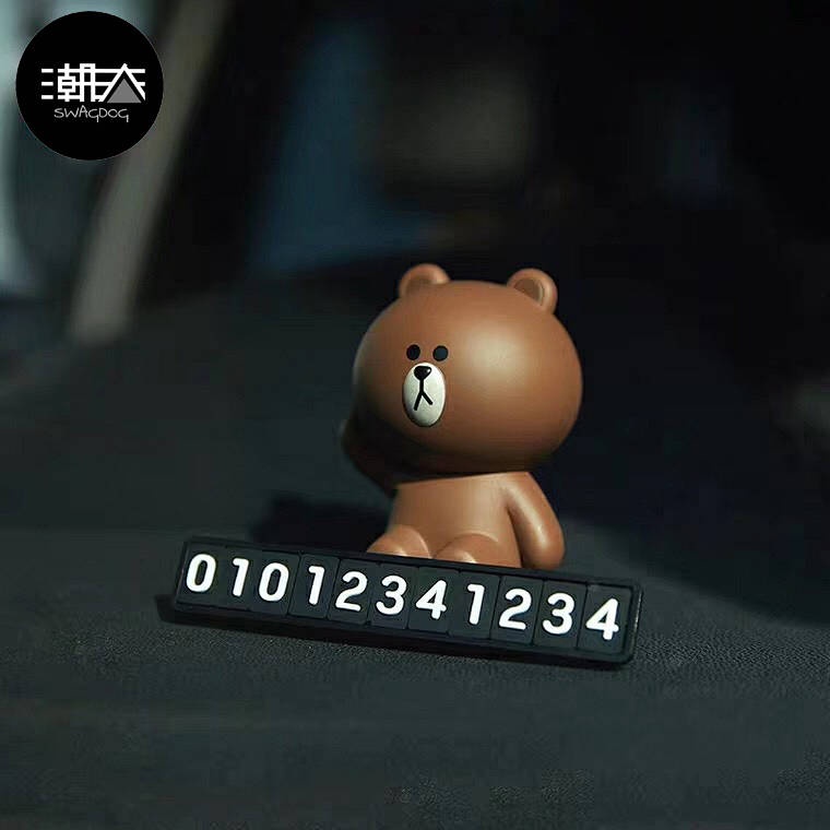 Parking Number Plate Three-Dimensional Brown Bear Sally Chicken Cony Rabbit Cartoon Cute Creative Trending TikTok Temporary Car Moving yAnp - รูปที่ 2