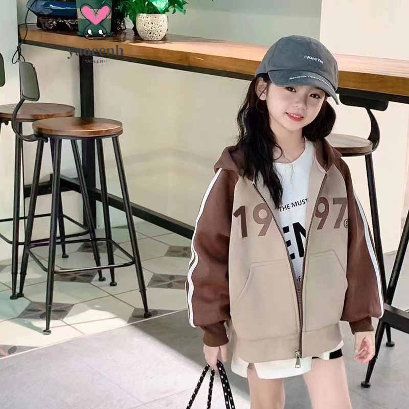 เสื้อแจ็กเก็ต เสื้อคาร์ดิแกน เสื้อเบสบอล ความยาวปานกลาง มีซิป ขนาด 110-170 ซม. เหมาะกับฤดูใบไม้ร่วง และฤดูหนาว สําหรับเด็กผู้หญิง