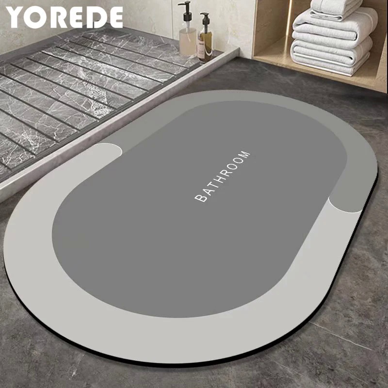 YOREDE Quick-Drying Bath Mat Toilet Carpet Bath Mat Non Slip Mat Entry Door Mat Absorbent Mat For Ho