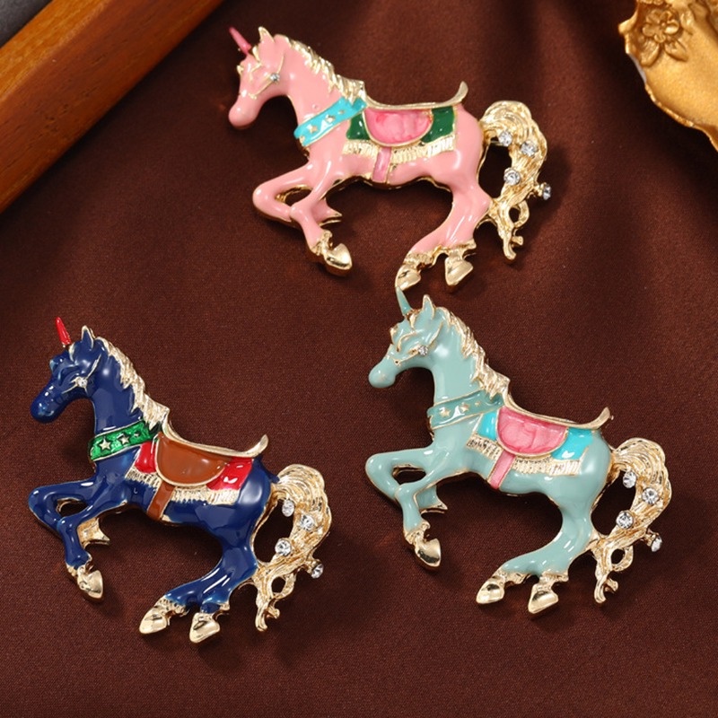 เข็มกลัด รูปการ์ตูนม้ายูนิคอร์นน่ารัก สีสันสดใส อุปกรณ์เสริม จํานวน 1 ชิ้น