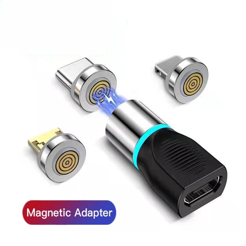 OTG ปลั๊กสายเคเบิลแม่เหล็กอะแดปเตอร์สายเคเบิล Micro USB Type C สําหรับ iPhone 13 ตัวแปลงเครื่องชาร์จ