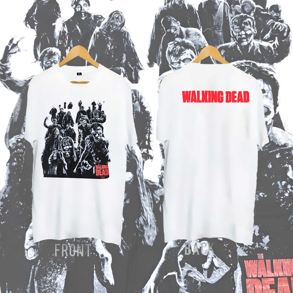 เสื้อยืดแขนสั้น - 2023เสื้อยืดพิมพ์ลายแฟชั่นเสื้อ The Walking Dead ลายผีเดิน ของแท้มือ1 Tee