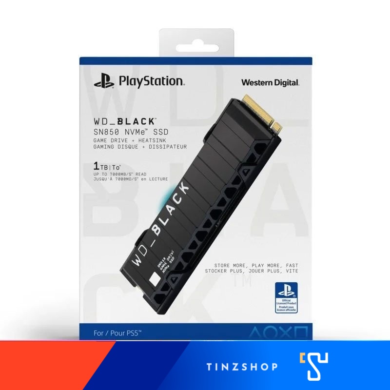 Western Digital WD_BLACK SN850 NVMe SSD with Heatsink For PS5 Consoles Gen4 PCIe, M.2 2280, Up to 7,