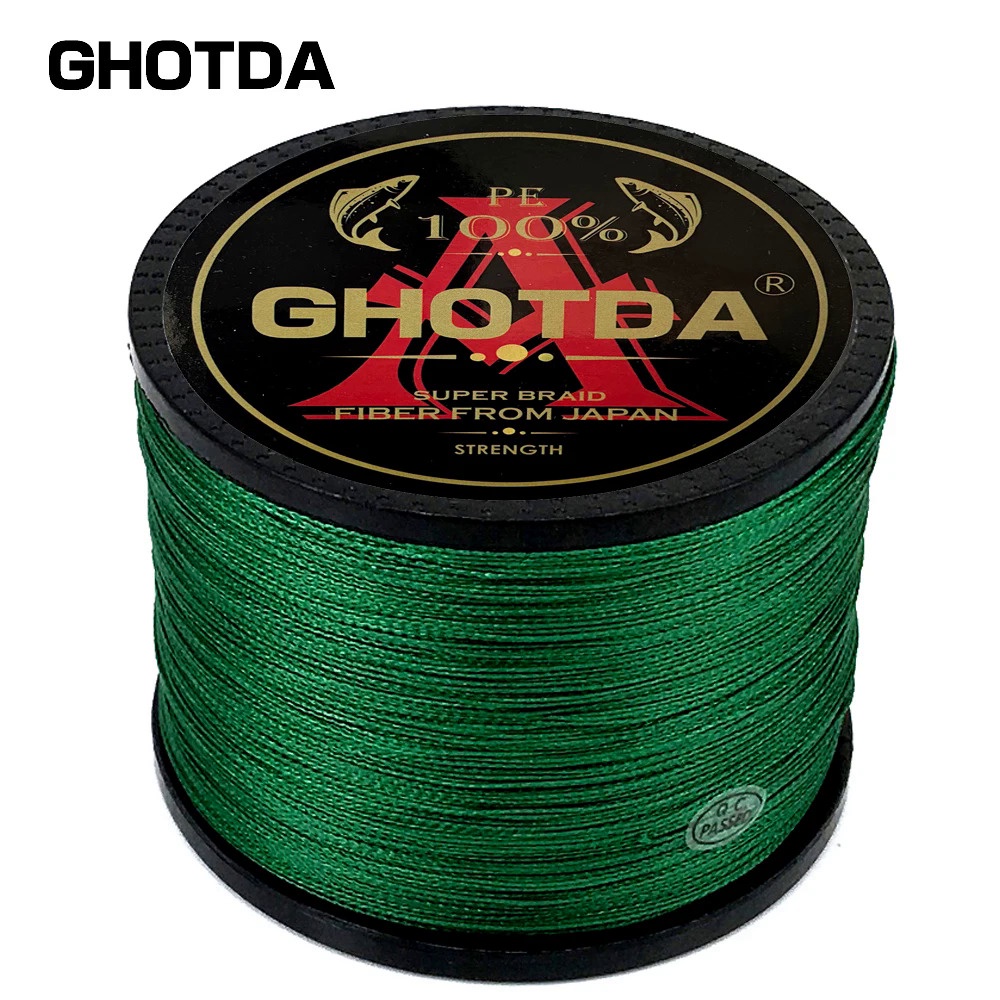 GHOTDA X4 1000M 500M 300M 100M 4 Strand 10-120LB สายตกปลาถัก PE Multifilament Braid เส้น Lake River ตกปลา Tali Pancing