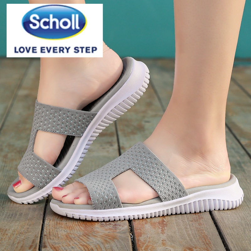 Scholl รองเท้าผู้หญิง scholl scholl scholl Beach Flat Sandals ผู้หญิง Scholl Slides รองเท้า scholl ผ